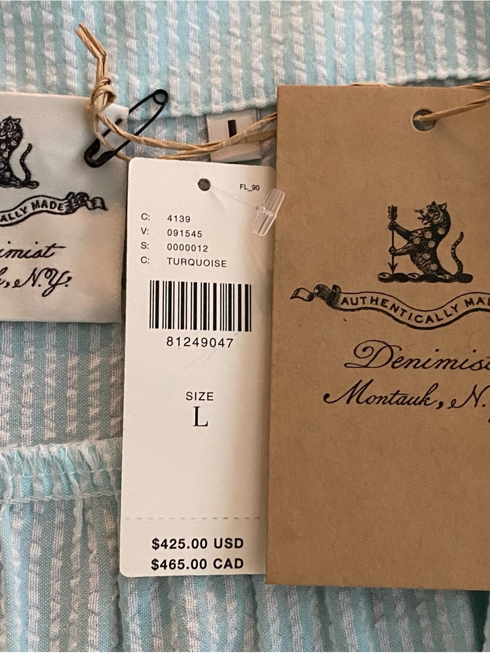 Anthropology Denimist Turquoise and White Striped Tiered Maxi Dress - Picture 11 of 11